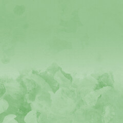 Green ink and watercolor texture on white paper background. Gradient paint strokes and decalcomania effect. Hand-painted gouache abstract image. Mess on the canvas.