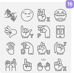 Simple set of syntax related lineal icons.