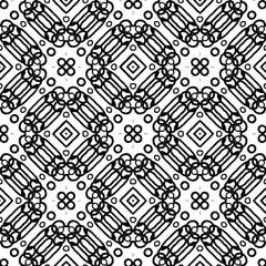  Geometric vector pattern with triangular elements. Seamless abstract ornament for wallpapers and backgrounds. Black and white colors.