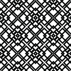  Geometric vector pattern with triangular elements. Seamless abstract ornament for wallpapers and backgrounds. Black and white colors.