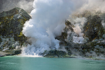 White Island stratovolcano crater lake, New Zealand