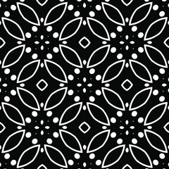  Geometric vector pattern with triangular elements. Seamless abstract ornament for wallpapers and backgrounds. Black and white colors.