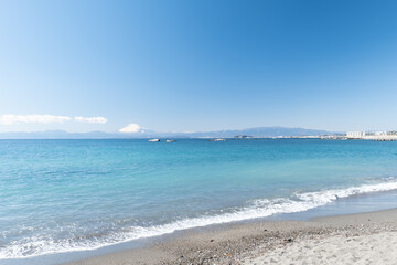 早春の葉山町　大浜海岸の風景　2月