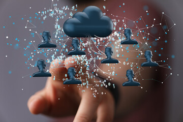 Internet infrastructure concept. Abstract technology background. 3D rendering.