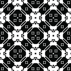  Geometric vector pattern with triangular elements. Seamless abstract ornament for wallpapers and backgrounds. Black and white colors.
