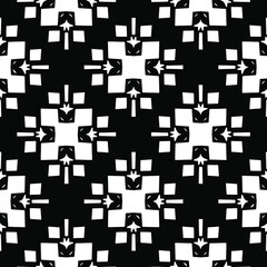  Geometric vector pattern with triangular elements. Seamless abstract ornament for wallpapers and backgrounds. Black and white colors.