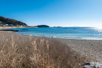 早春の葉山町　大浜海岸の風景　2月