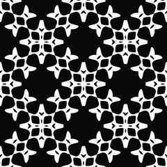  Geometric vector pattern with triangular elements. Seamless abstract ornament for wallpapers and backgrounds. Black and white colors.