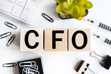 CFO or Chief financial officer text on block