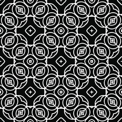  Geometric vector pattern with triangular elements. Seamless abstract ornament for wallpapers and backgrounds. Black and white colors.