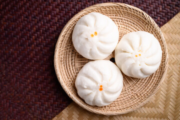Steamed buns stuffed with minced pork, Asian food