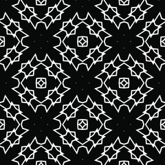 Geometric vector pattern with triangular elements. Seamless abstract ornament for wallpapers and backgrounds. Black and white colors.
