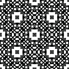 Geometric vector pattern with triangular elements. Seamless abstract ornament for wallpapers and backgrounds. Black and white colors.
