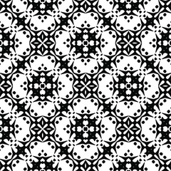 Geometric vector pattern with triangular elements. Seamless abstract ornament for wallpapers and backgrounds. Black and white colors.