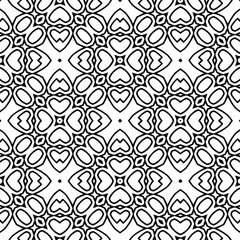 Geometric vector pattern with triangular elements. Seamless abstract ornament for wallpapers and backgrounds. Black and white colors.