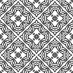 Geometric vector pattern with triangular elements. Seamless abstract ornament for wallpapers and backgrounds. Black and white colors.