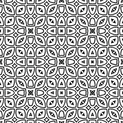Geometric vector pattern with triangular elements. Seamless abstract ornament for wallpapers and backgrounds. Black and white colors.