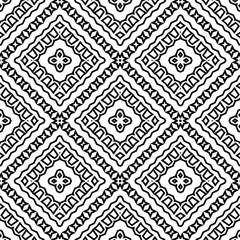 Geometric vector pattern with triangular elements. Seamless abstract ornament for wallpapers and backgrounds. Black and white colors.