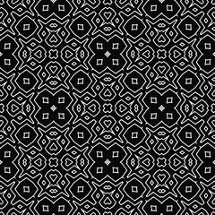 Geometric vector pattern with triangular elements. Seamless abstract ornament for wallpapers and backgrounds. Black and white colors.