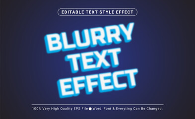 3D Blurry Text Style Effect, Editable Text Effect