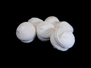 marshmallow isolated on black background