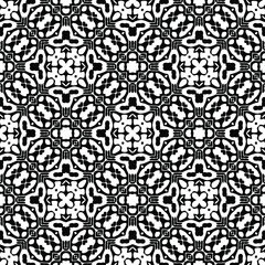  Geometric vector pattern with triangular elements. Seamless abstract ornament for wallpapers and backgrounds. Black and white colors.