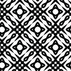 Geometric vector pattern with triangular elements. Seamless abstract ornament for wallpapers and backgrounds. Black and white colors.