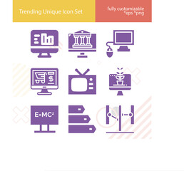 Simple set of effectiveness related filled icons.