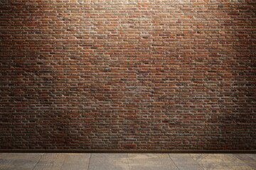 Brick wall and rustic front floor, copy space