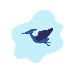 Cute Dinosaur vector illustration in flat style. Pterodactyl. For poster, t-shirt, wallpaper, card.