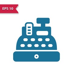 Cash Register Icon. Professional pixel-aligned icon in glyph style.