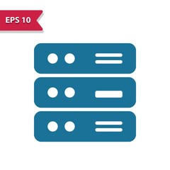 Server, database icon. Professional pixel-aligned icon in glyph style.