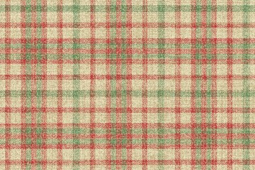 gungy ragged old fabric texture of traditional diagonal pale green and red stripes on beige checkered gingham seamless ornament,  for plaid, tablecloths, shirts, clothes, dresses, tartan - 412557144