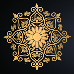 Luxury mandala free vector in gold color
