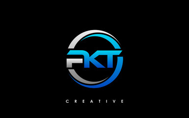 PKT Letter Initial Logo Design Template Vector Illustration - obrazy, fototapety, plakaty