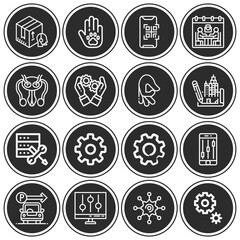 16 pack of configuration  lineal web icons set