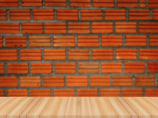 brick wall and wood floor for product display