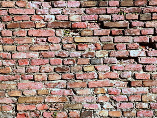 Old red bricks wall as a background