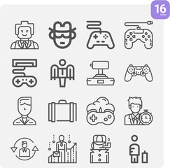 Simple set of bourgeois related lineal icons.