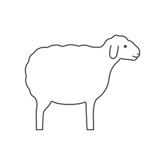 Sheep linear outline empty vector illustration.