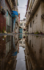 Alleyway of the old residential area in Incheon, Korea