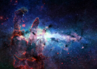 Somewhere in space near Pillars of creation. Science fiction. Elements of this image were furnished by NASA