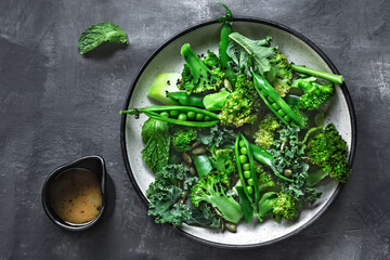Broccoli Kale and Peas Salad with Pumpkin seed and Black Sesame seed