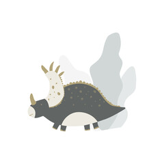 Cute Dinosaur vector illustration. For poster, t-shirt, wallpaper, card.