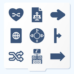 Simple set of 9 icons related to valid