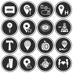 16 pack of attach  filled web icons set