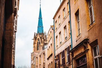 Street view of downtown in Metz, France