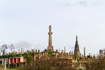Fototapeta na wymiar Cementerio, Cemetery o Graveyard de la ciudad de Glasgow en el pais de Escocia o Scotland