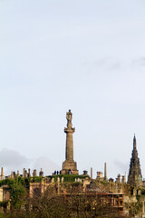 Fototapeta na wymiar Cementerio, Cemetery o Graveyard de la ciudad de Glasgow en el pais de Escocia o Scotland