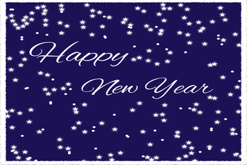 happy new year blue card merry christmas wish